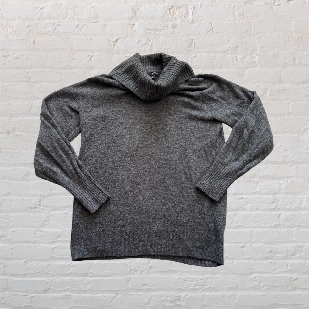Banana Republic exagerrated turtleneck acrylic blend dark grey sweater
